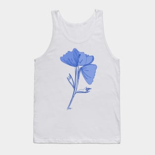 3 poppies & 1 face - shades of blue Tank Top